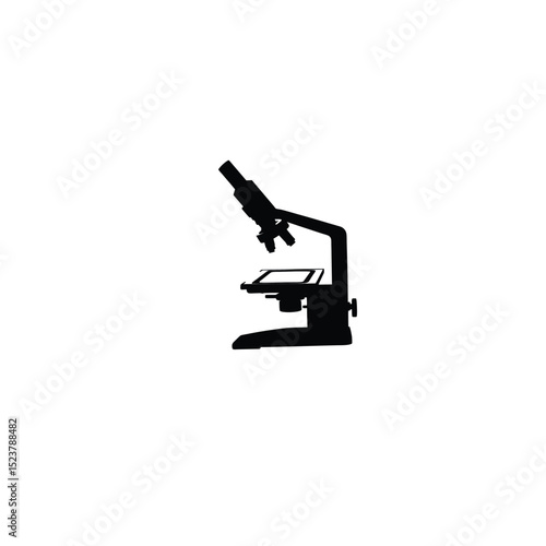 Silhouette of a microscope slide with a square cover slip on white background