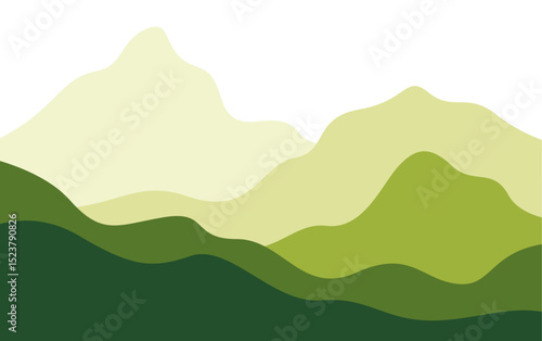 Mountains landscape green color gradient vector