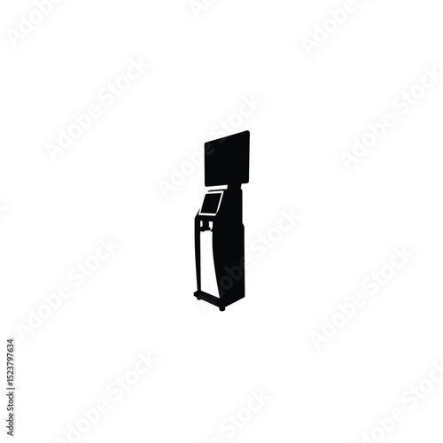 Silhouette of a serum electrolyte analyzer with a flat screen on white background