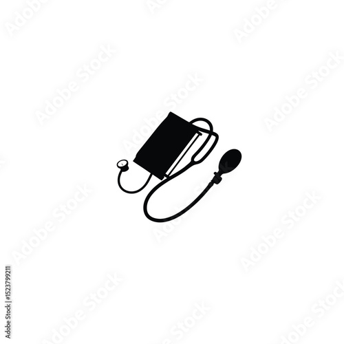Silhouette of a tonometer with a flat contact surface on white background