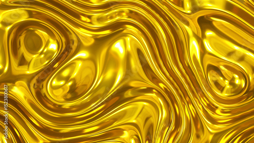 Liquid gold chrome waves ba...