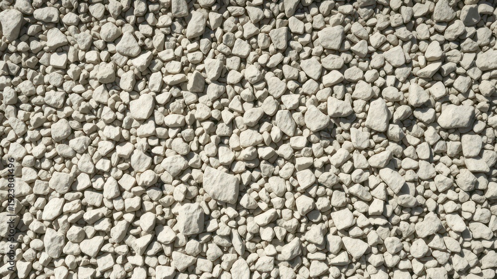 Texture of many small, rough, light colored stones that create a uniform surface and pattern with some shadows on some of the rocks Texture of many small, rough, light colored stones that create a uniform surface and pattern with some shadows on some of the rocks
