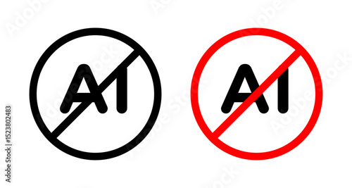 No ai sign icon illustration vector symbol set
