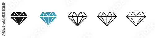 Diamond icon illustration vector symbol set