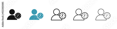 User time icon illustration vector symbol set
