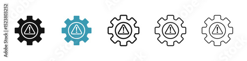 Technical warning icon illustration vector symbol set