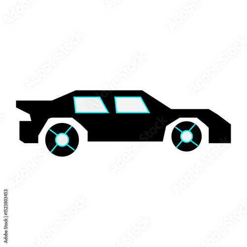 Simple Black Car Icon Illustration for Transportation or Automotive Design