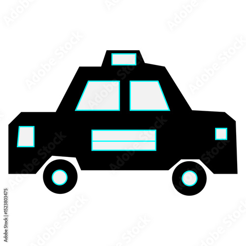 Simple Black Car Icon Illustration for Transportation or Automotive Design