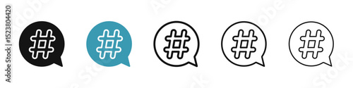 Hashtag icon illustration vector symbol set