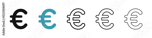 Euro icon illustration vector symbol set