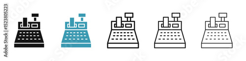 Cash register icon illustration vector symbol set
