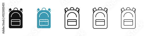 Backpack icon illustration vector symbol set