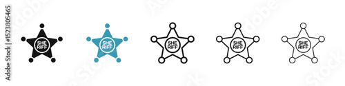 Badge Sheriff icon illustration vector symbol set