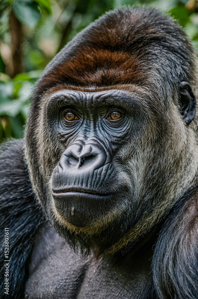 Obraz premium Gorilla potrait closeup shot