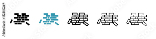 Wooden block line icon in art style vector