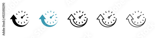 Uptime and downtime line icon in art style vector
