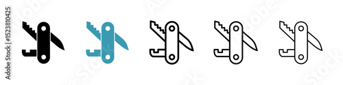 Swiss knife line icon in art style vector