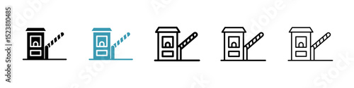 Toll road line icon in art style vector