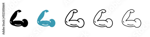Strong arm line icon in art style vector