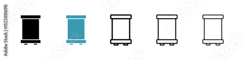 Roll up banners line icon in art style vector