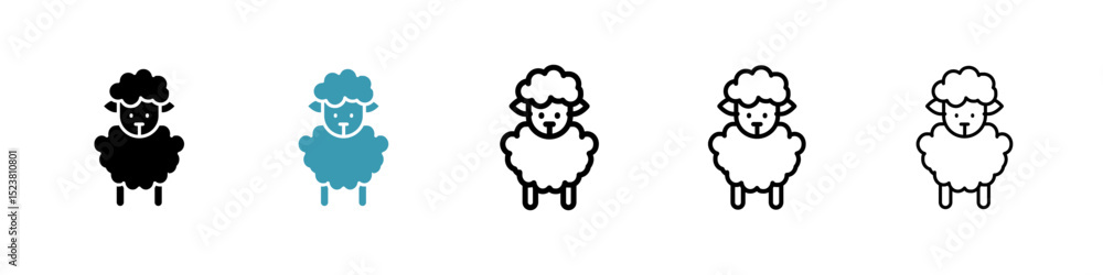 Sheep line icon in art style vector Sheep line icon in art style vector