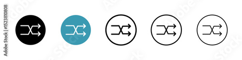 Shuffle line icon in art style vector