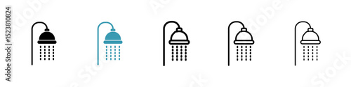 Shower Head line icon in art style vector