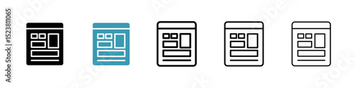 Mood board line icon in art style vector