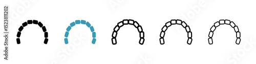 Lingual braces line icon in art style vector