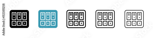 Lockers line icon in art style vector