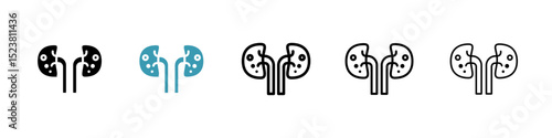 Kidney disease line icon in art style vector