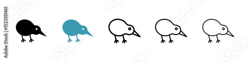 Kiwi bird line icon in art style vector
