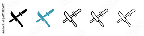 Knife sharpener line icon in art style vector
