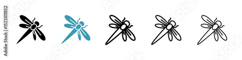Dragon fly line icon in art style vector