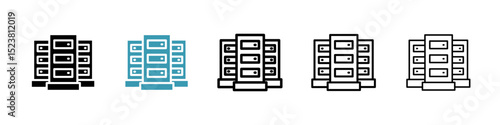 Data center line icon in art style vector