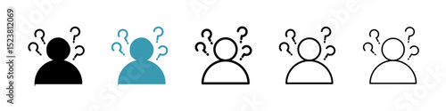 Curious human line icon in art style vector