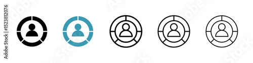 Demographics line icon in art style vector