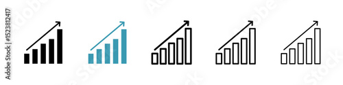 Business performance line icon in art style vector