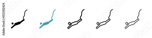 Bungee jumping line icon in art style vector