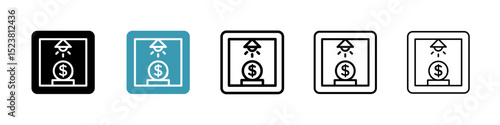 Business incubator line icon in art style vector
