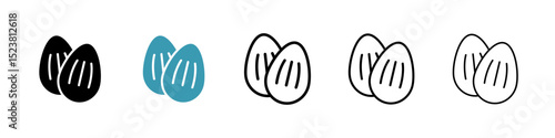 Almond line icon in art style vector