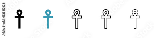 Ankh line icon in art style vector