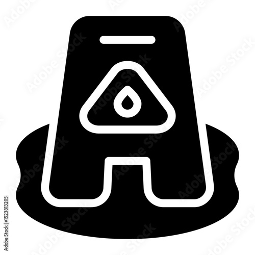 slippery sign glyph icon
