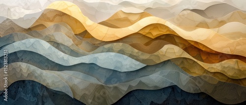 Wallpaper Mural a scene of translucent layers of textured paper overlapping each casting subtle shadows and highlights to form an abstract background paper fold layers or collage ribbon long line curve wave flowing. Torontodigital.ca