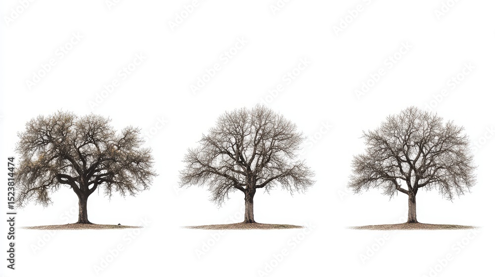 Fototapeta premium Bare Trees Winter Landscape.