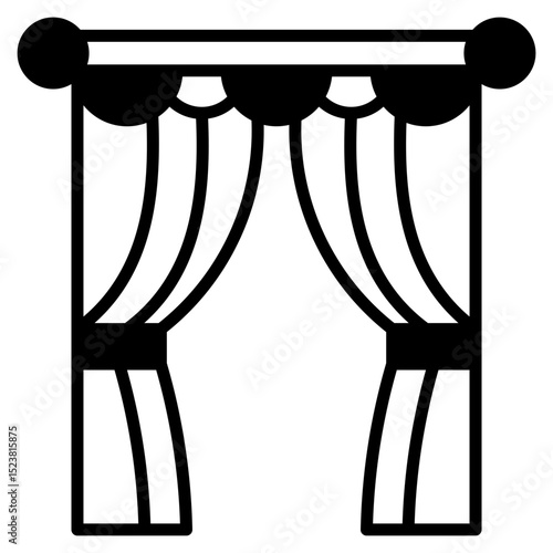 Curtain outline mixed icon