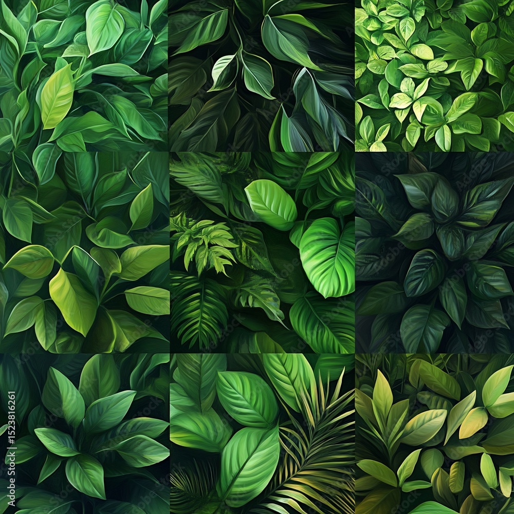 custom made wallpaper toronto digitalClose-up of various tropical leaves