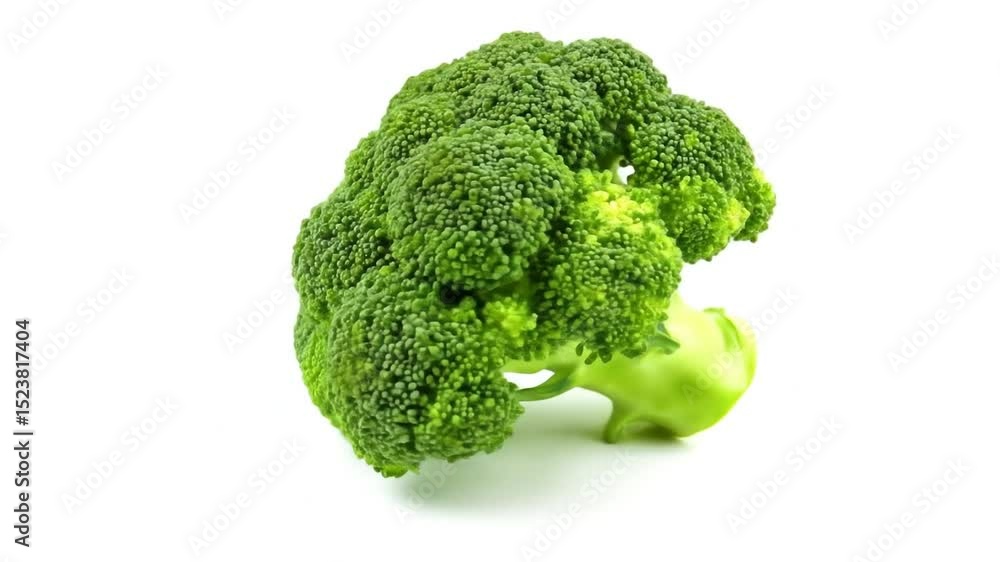 Fresh Broccoli Head On White Background Fresh Broccoli Head On White Background