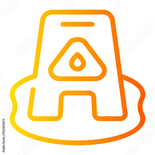 slippery sign gradient icon