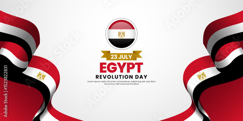 Egyptian waving ribbon flag for Egypt revolution day banner design